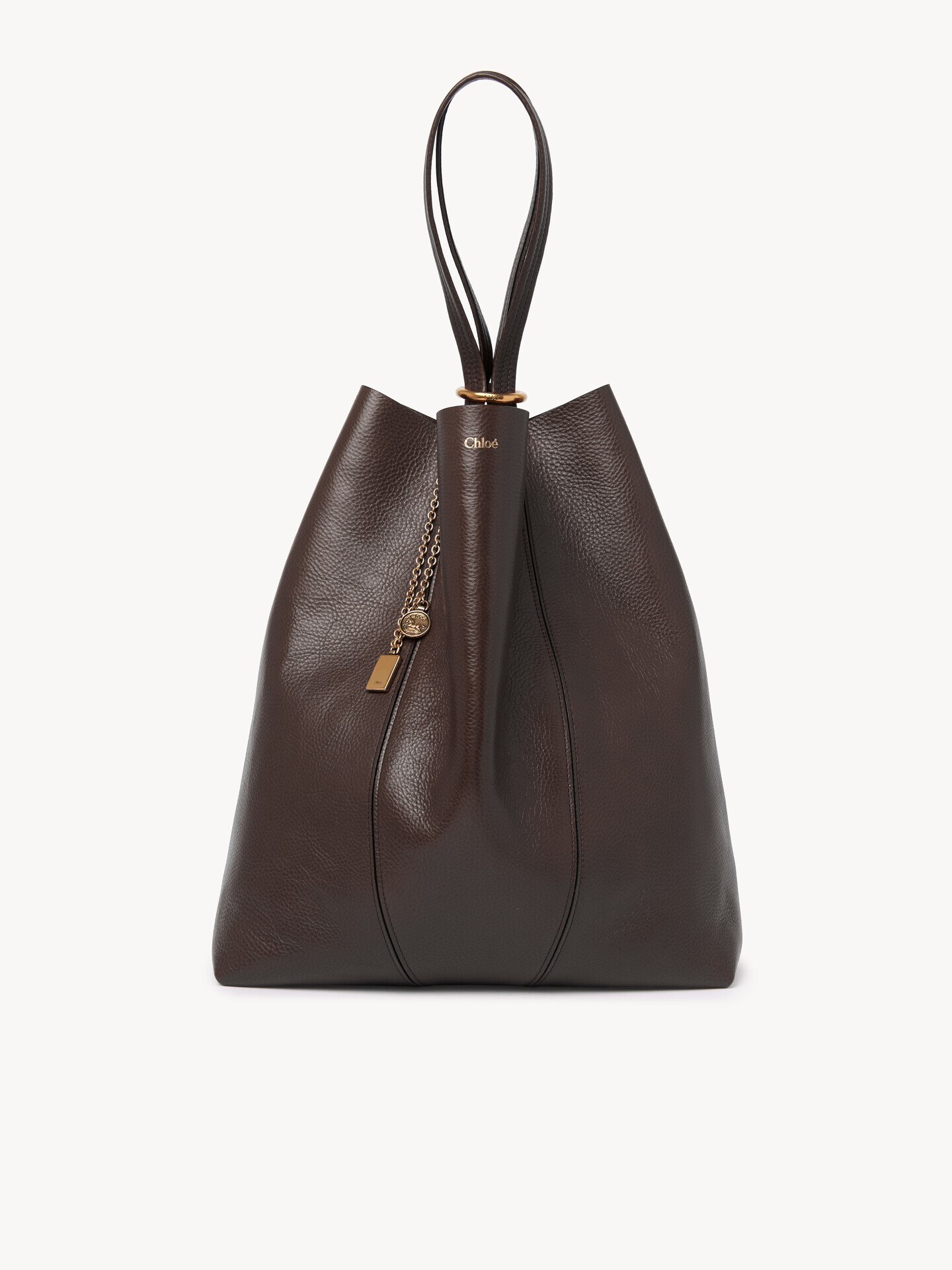 Large Chlo&eacute; Spin tote bag in grained leather - 2.0