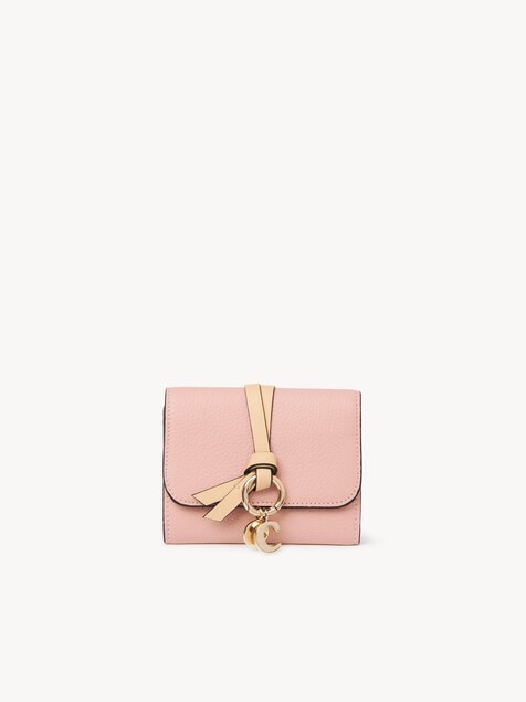 Small Alphabet tri-fold in grained leather