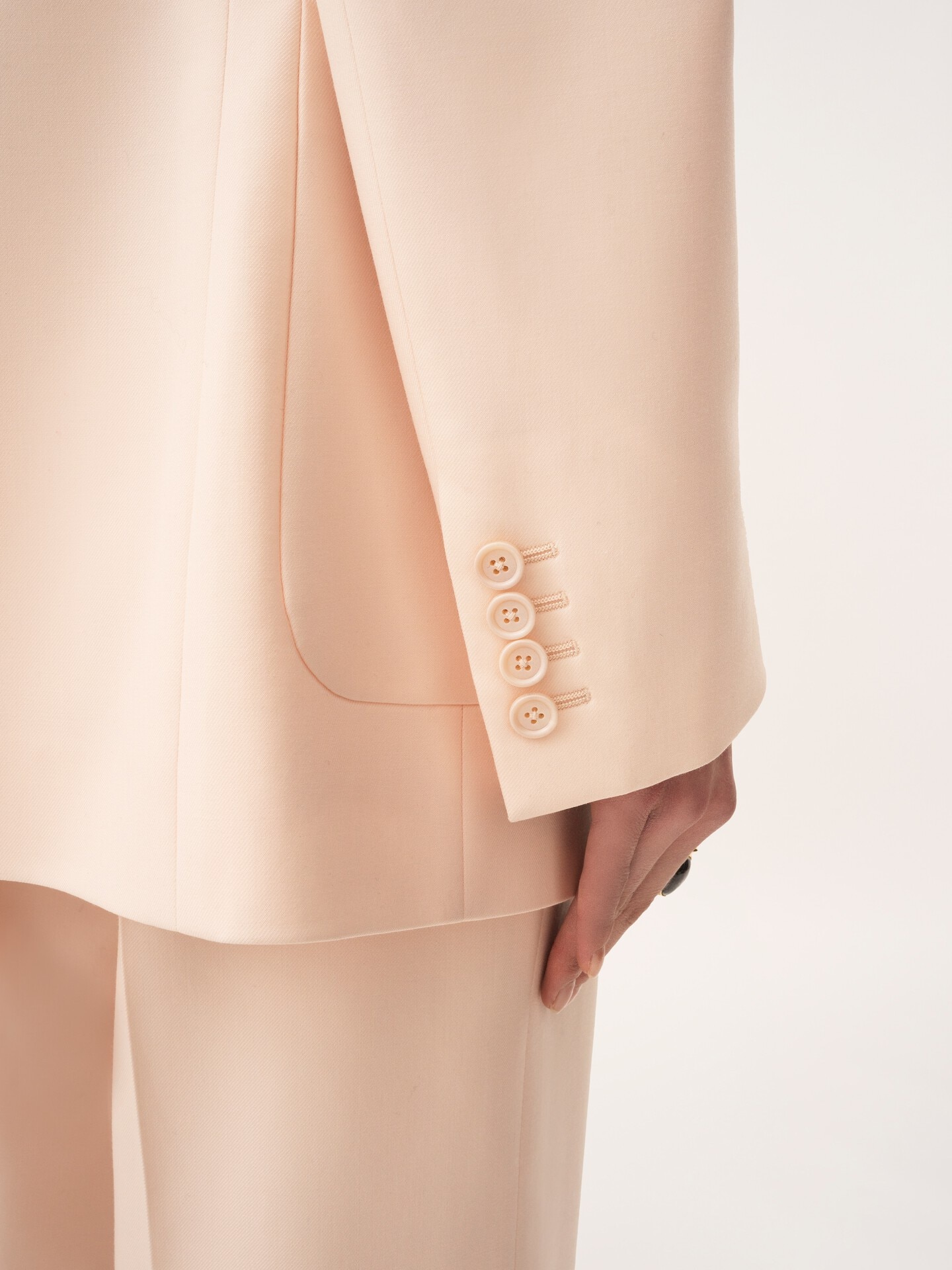 Chaqueta sastre con botonadura sencilla de gabardina de lana - 7