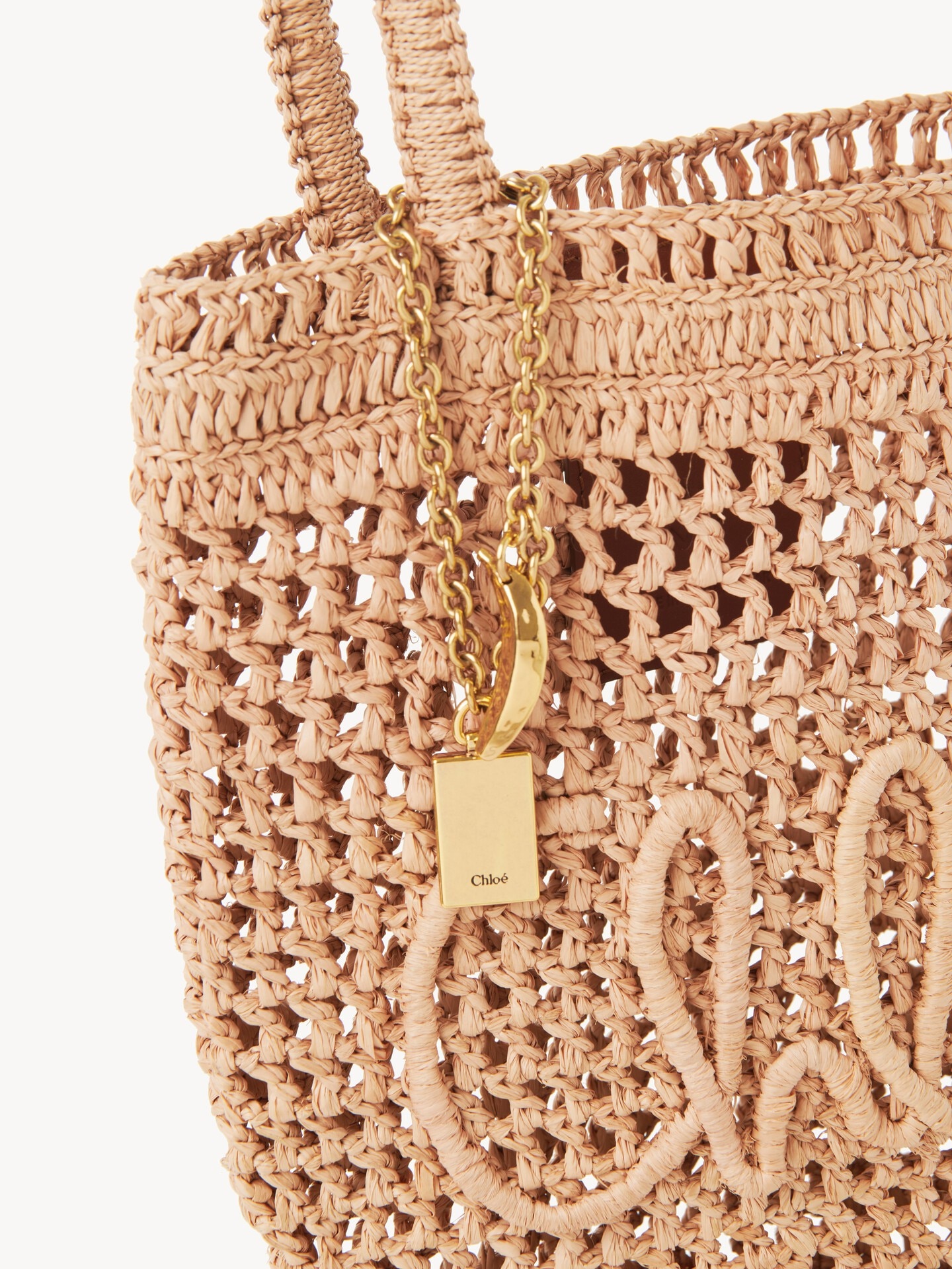Chloé estate banana ラフィアトート Summer Banana tote bag in raffia Multicolor Beige - Chloé