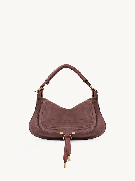Petit sac port&eacute; &eacute;paule Marcie en cuir velours