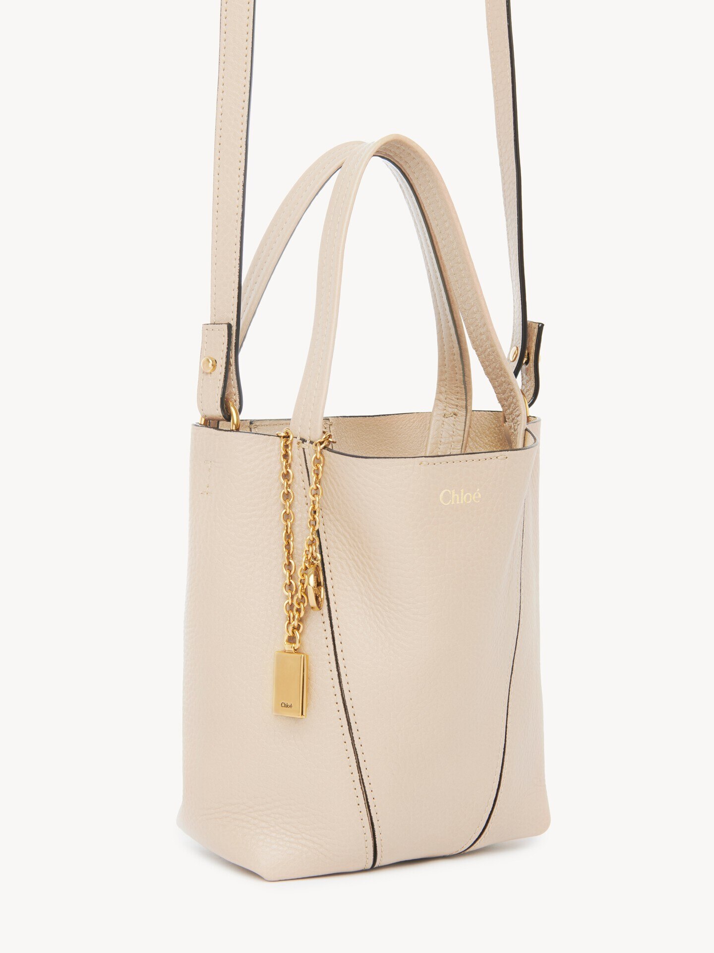 Small Chlo&eacute; Spin tote bag in grained leather - 4