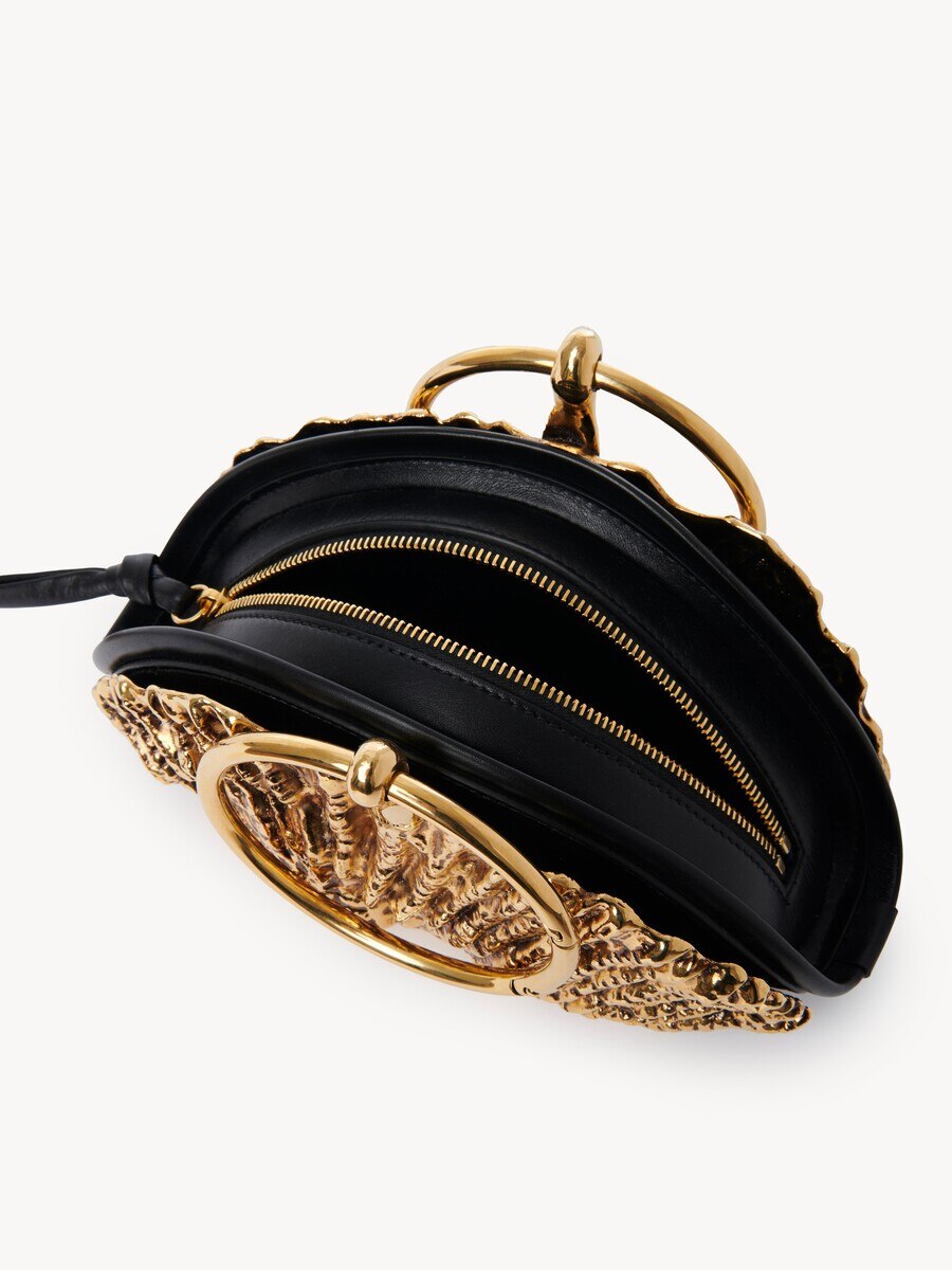 Sea Treasures Shell zipped clutch in soft leather & metal - 7