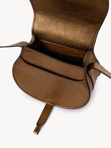 Small Marcie saddle bag in metallic leather - 8