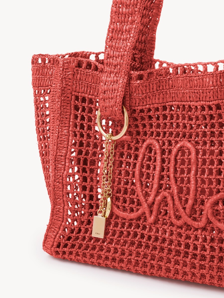 Summer Banana east-west tote bag in raffia - 6