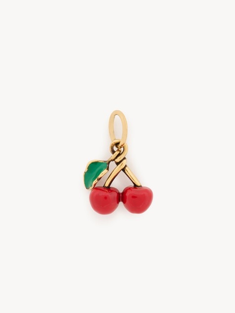 Cherry charm in brass