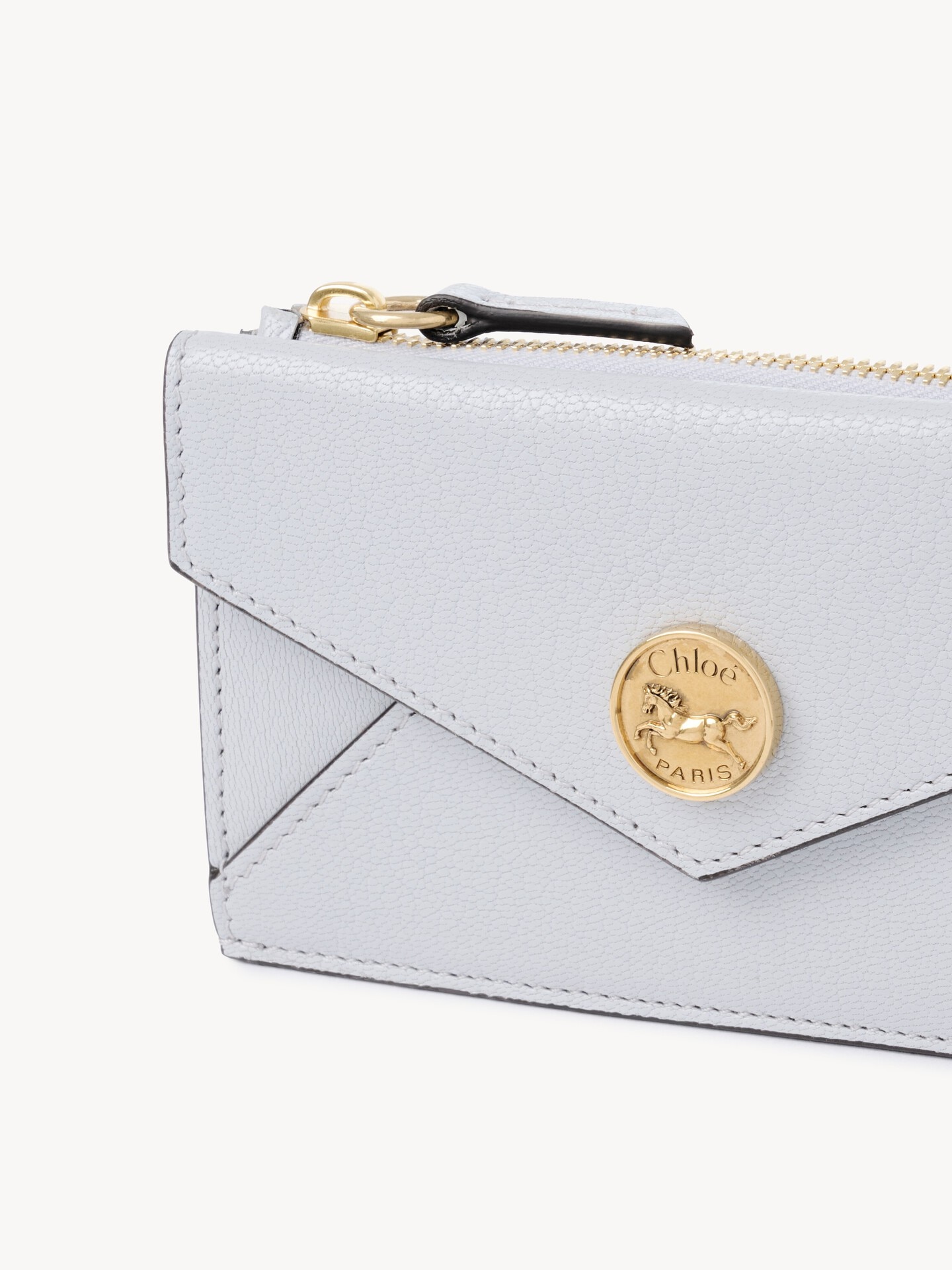 Small Envelope purse with card slots in grained leather - 6
