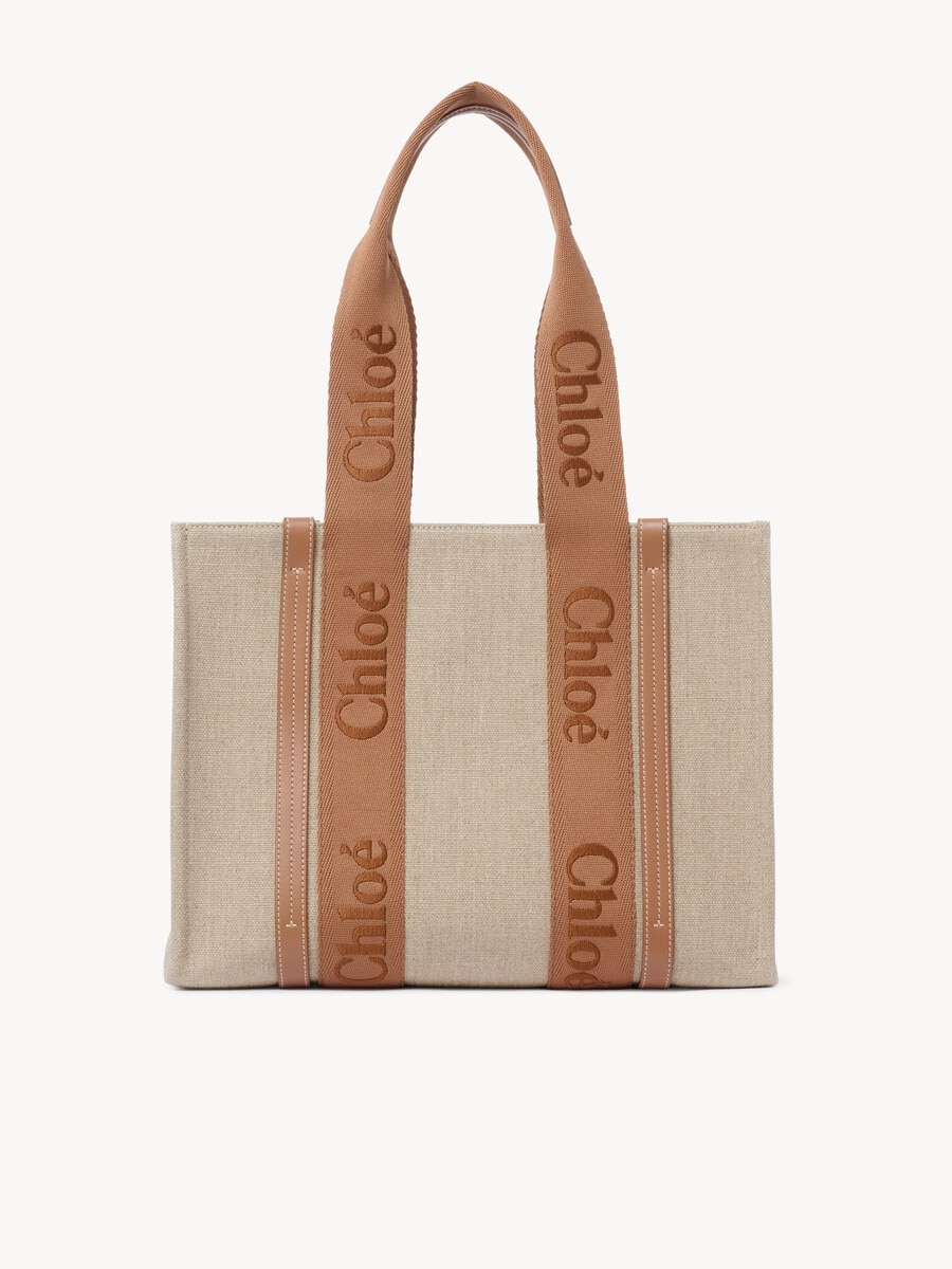 Woody tote bag in linen - 5