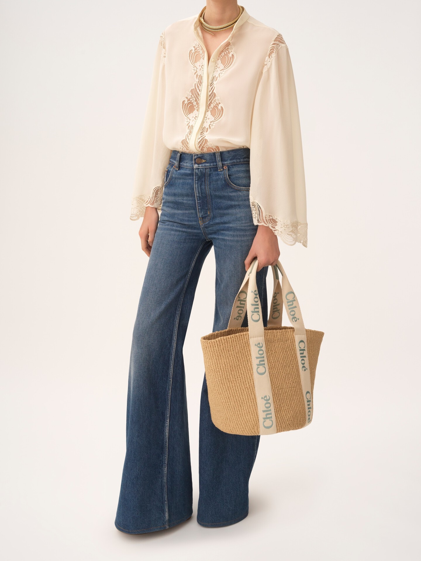 Bolso cesta grande Woody de fibras naturales - 9