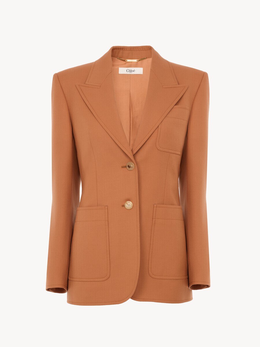 Single-breasted tailored jacket in wool gabardine - 2