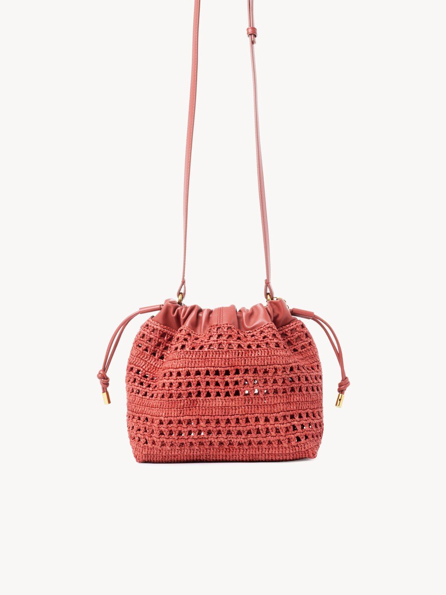 Mini Summer Banana drawstring shoulder bag in raffia - 5