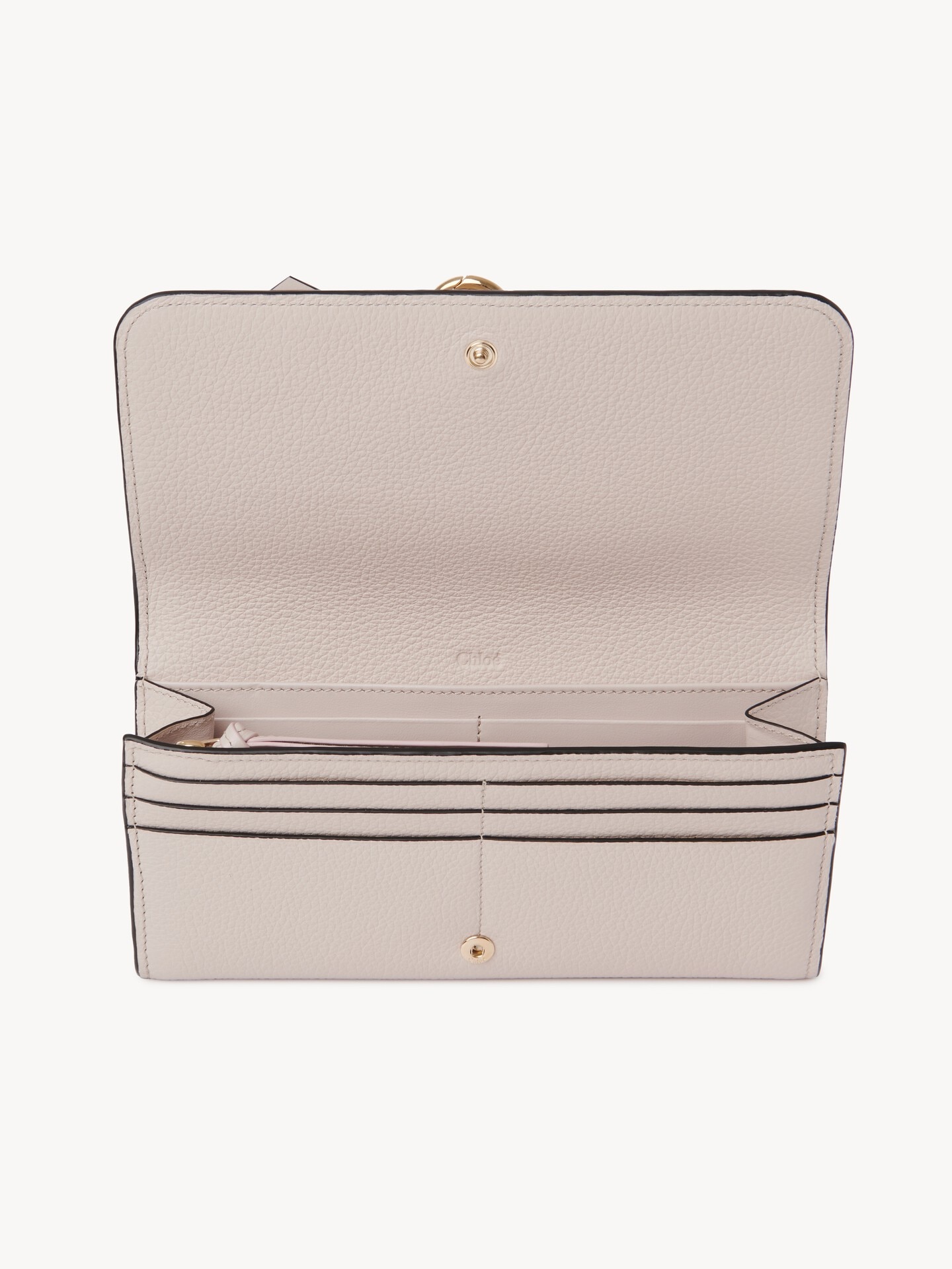 Alphabet wallet with flap in grained leather - 4.0