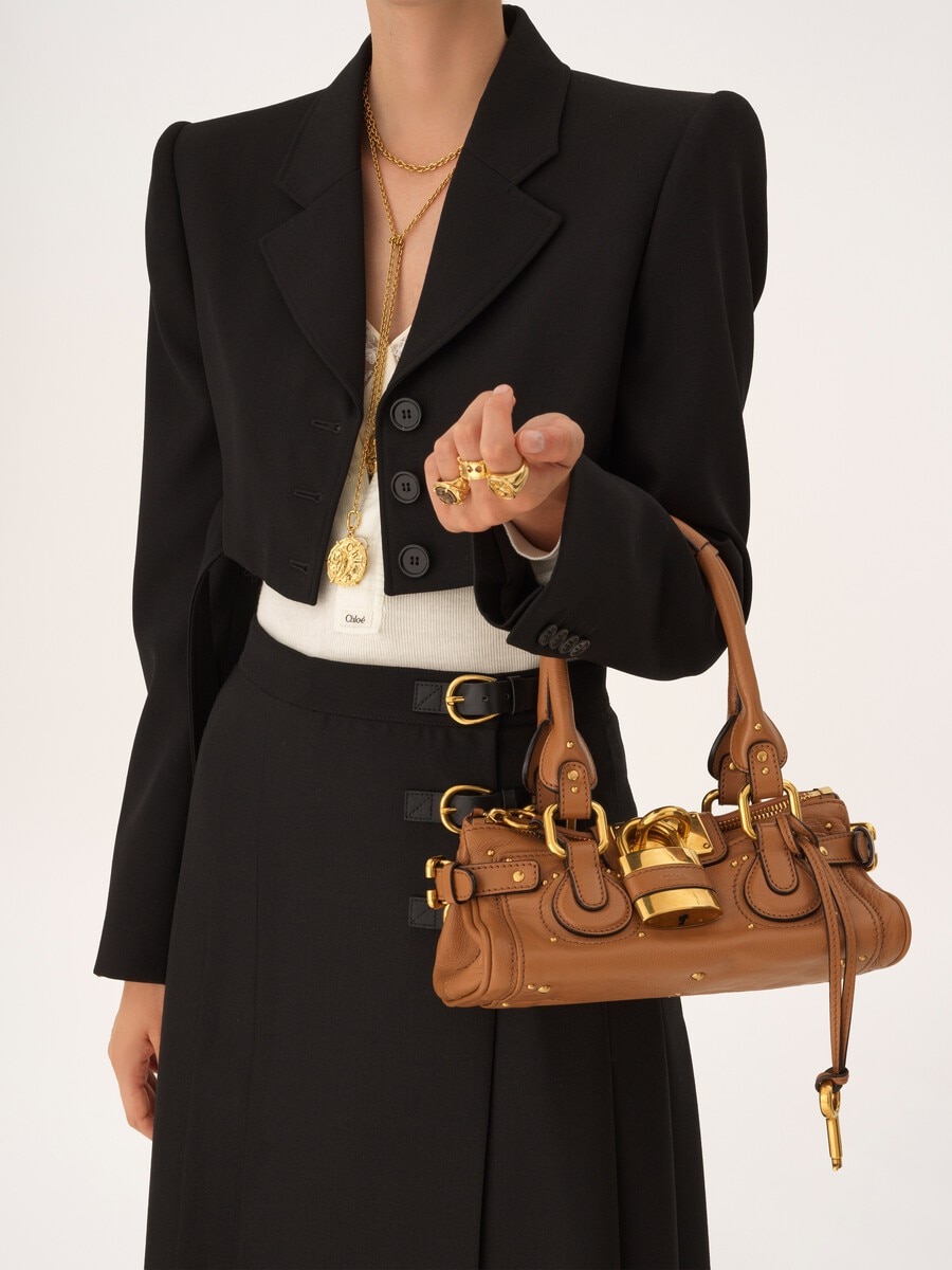 Kleine Paddington Bag aus genarbtem Leder - 3