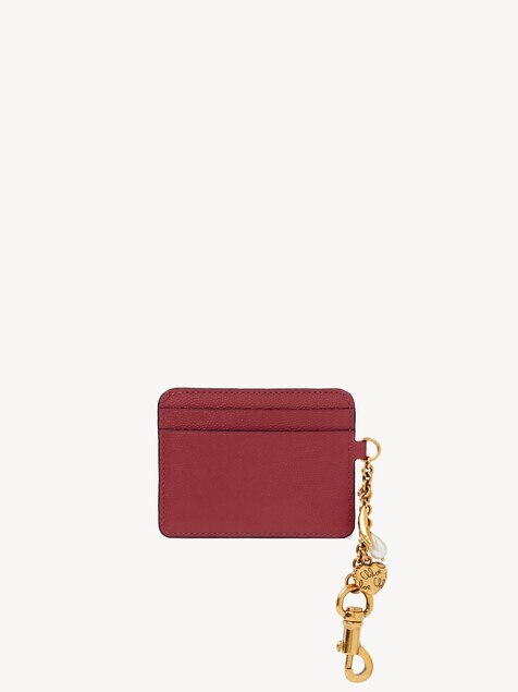 Porte-cartes Chlo&eacute; Charms en cuir grain&eacute;