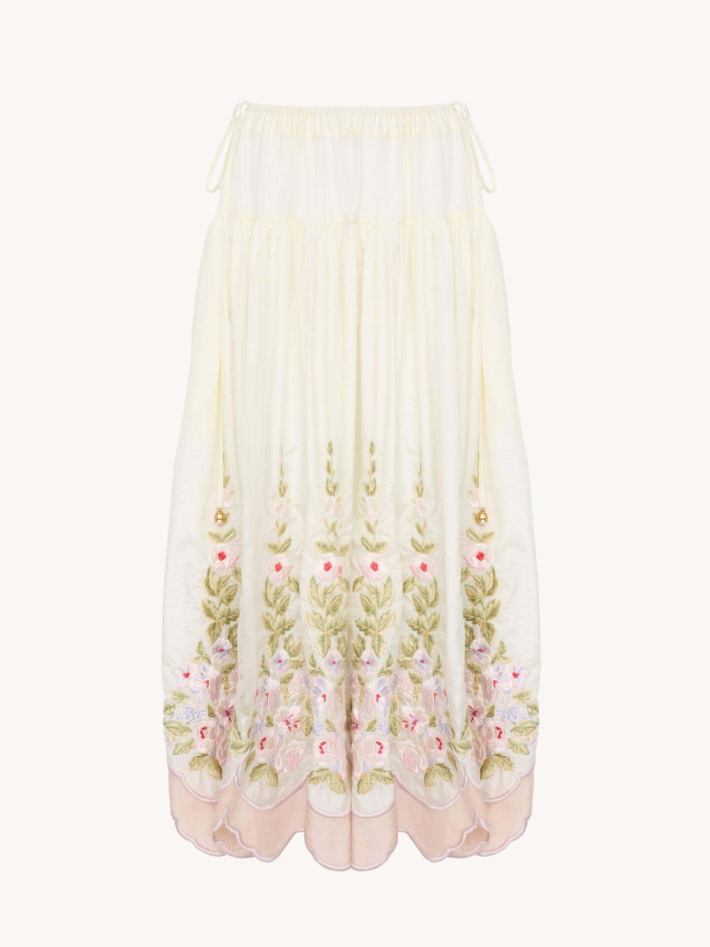 Gathered long skirt in technical taffeta - 2.0