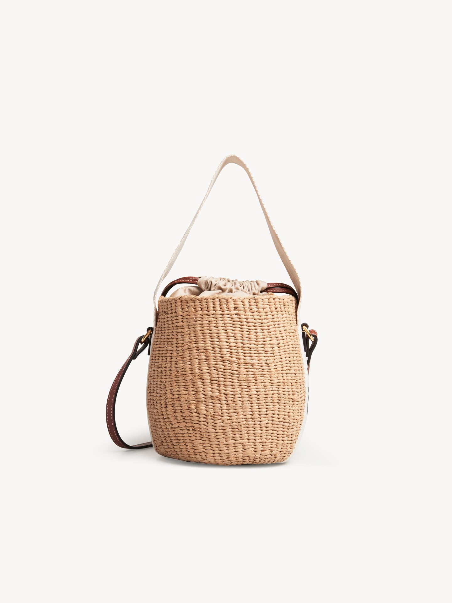 Chloe WOODY スモールバスケット Small Woody basket in natural fibers White - Chloé