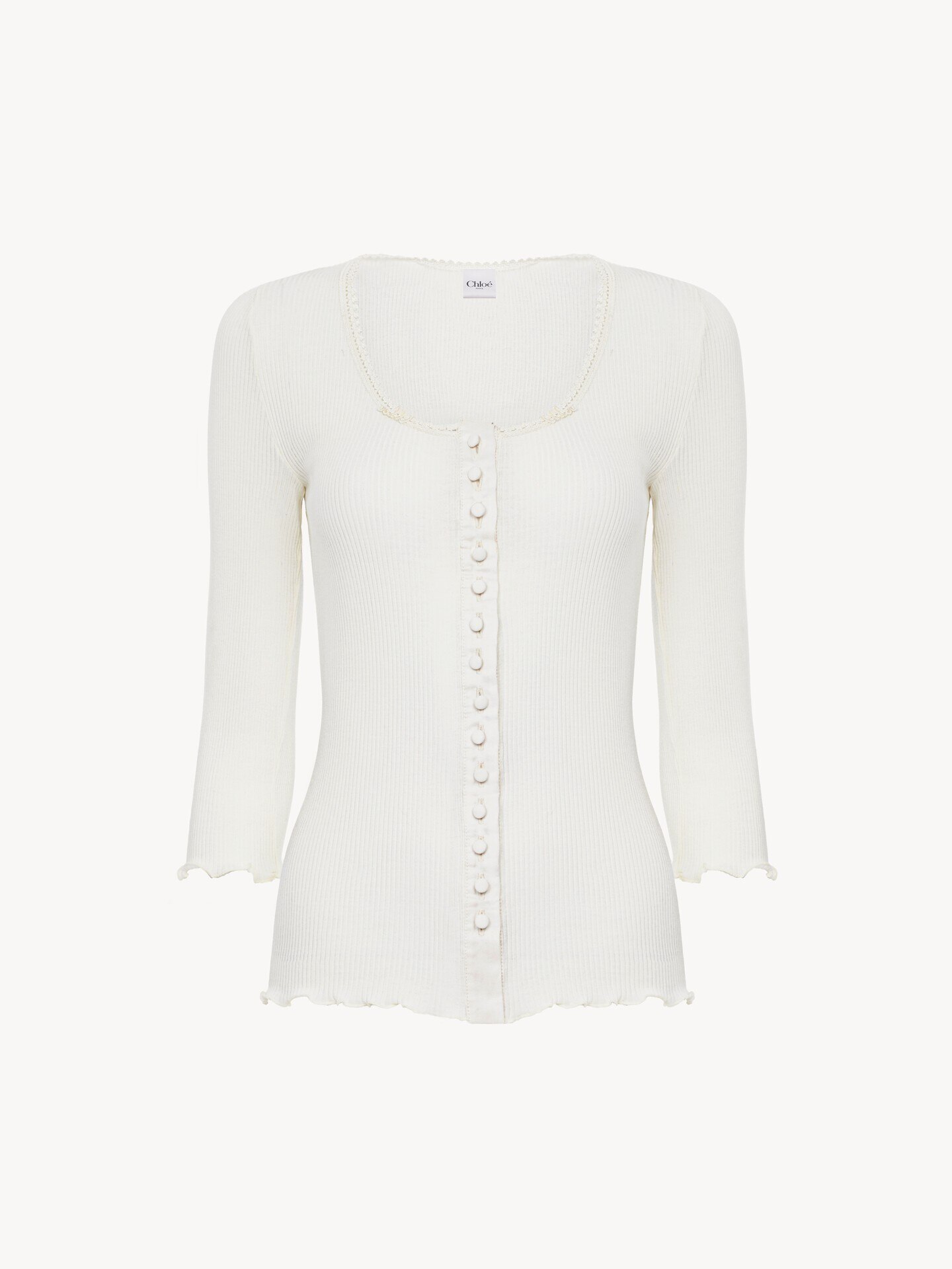 Fitted top in cotton & silk jersey - 2
