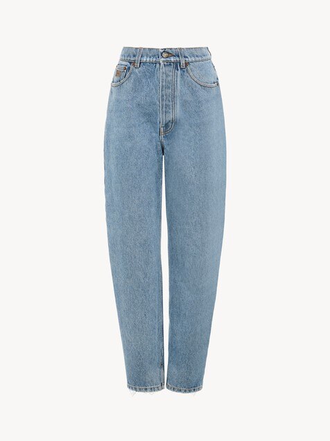 Jeans affusolati a vita alta in denim