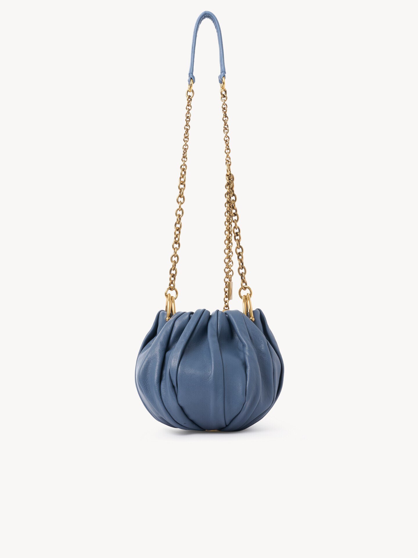 Chlo&eacute; Pliss&eacute; shoulder bag with chain in pleated leather - 4.0
