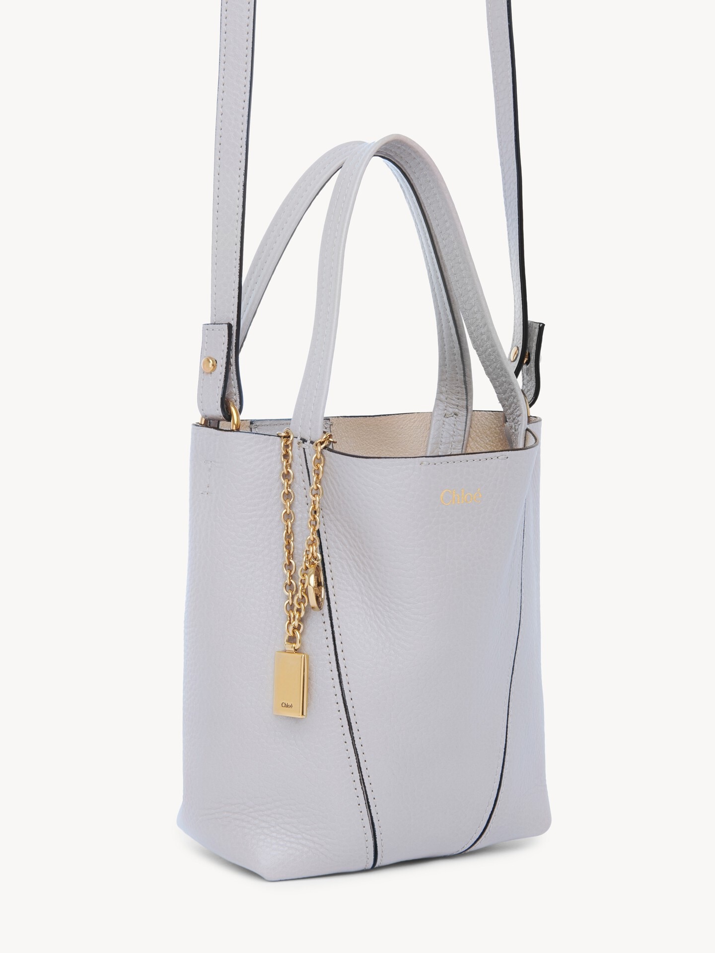 Small Chlo&eacute; Spin tote bag in grained leather - 4.0