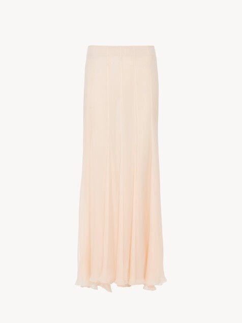 Fluid maxi skirt in silk mousseline