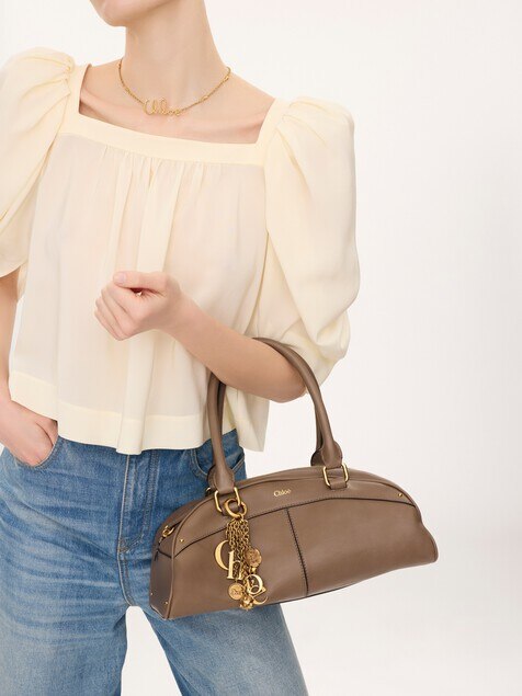 Bolso bowling Chlo&eacute; de cuero suave