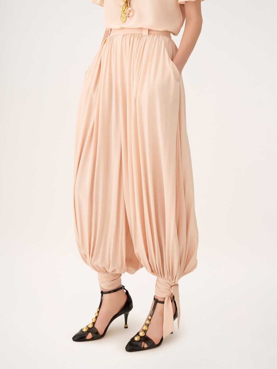 Fluid cropped pants in silk - 4
