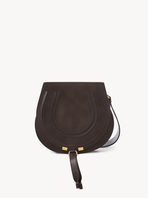 Marcie saddle bag in suede leather