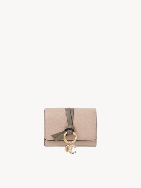 Mini Alphabet tri-fold in grained leather