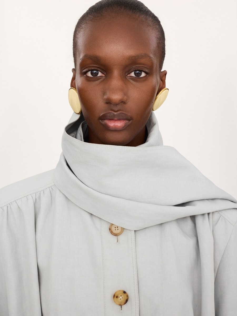 Cropped scarf jacket in a linen-cotton mix - 6