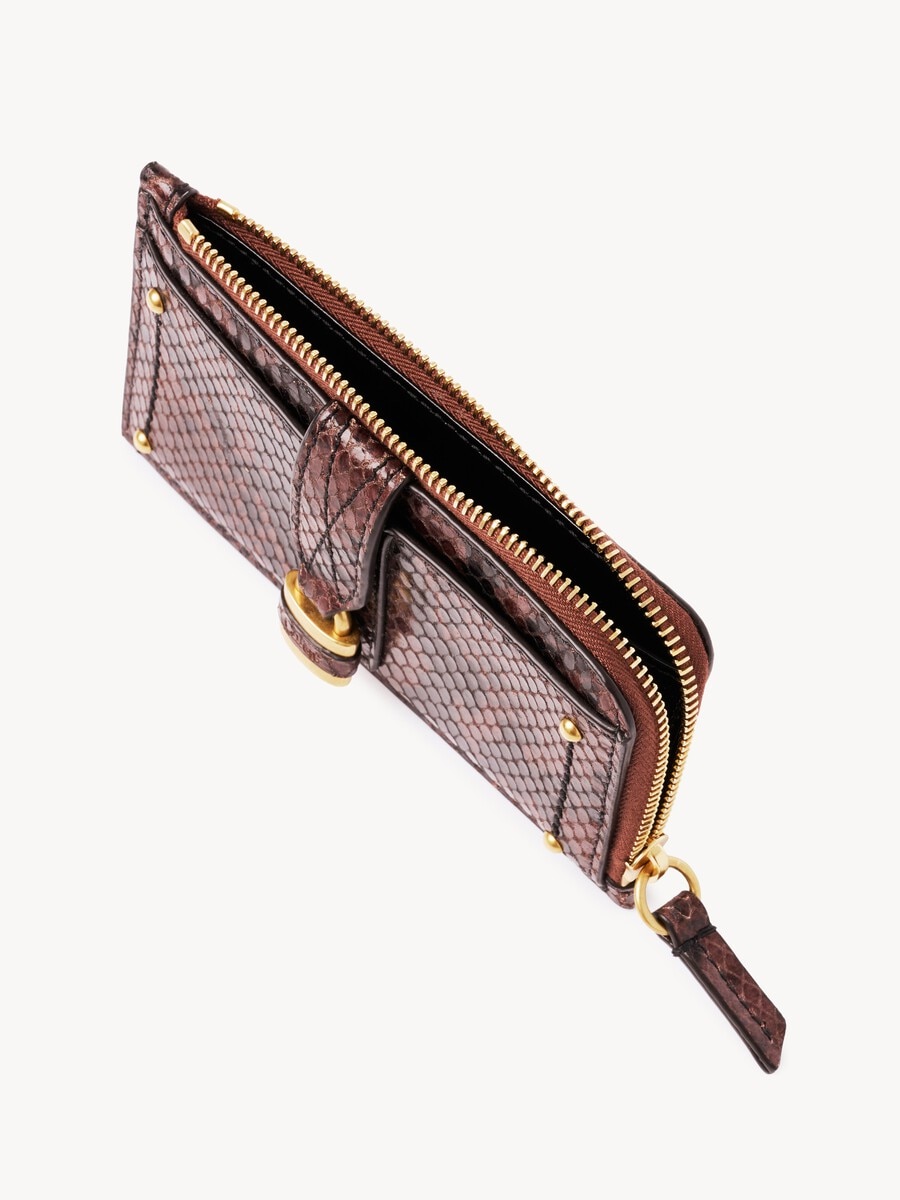 Small Paddington purse with card slots in python-effect leather - 5