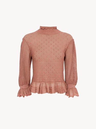 Ruffled puff-sleeve jumper in a lurex knit - 2