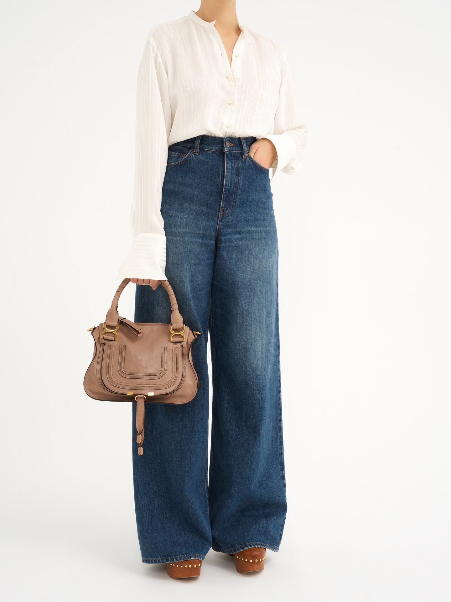 Kleine Marcie Tasche aus gl&auml;nzendem Leder - 8
