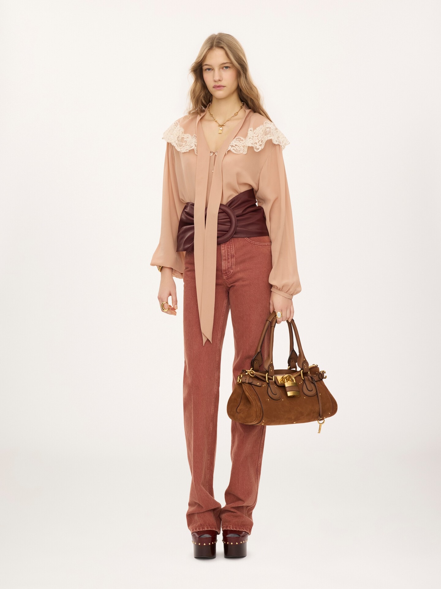 Sac Paddington en cuir velours - 8