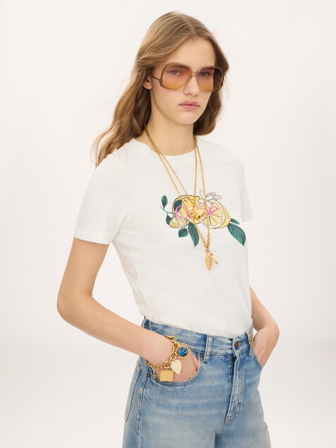 Crew-neck logo T-shirt in cotton jersey