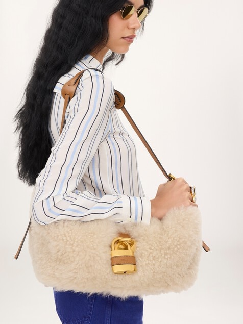 Bolso bandolera Paddington de cuero de borrego