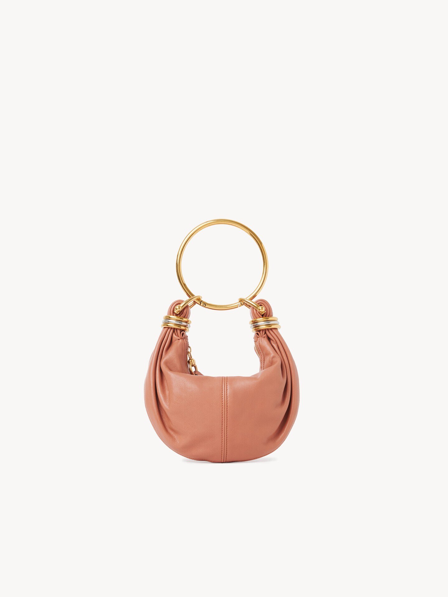 Mini sac hobo Bracelet bag en cuir grain&eacute; - 7