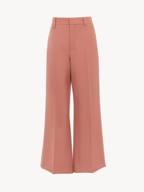 Pantalon bootcut &eacute;vas&eacute; en gabardine de laine