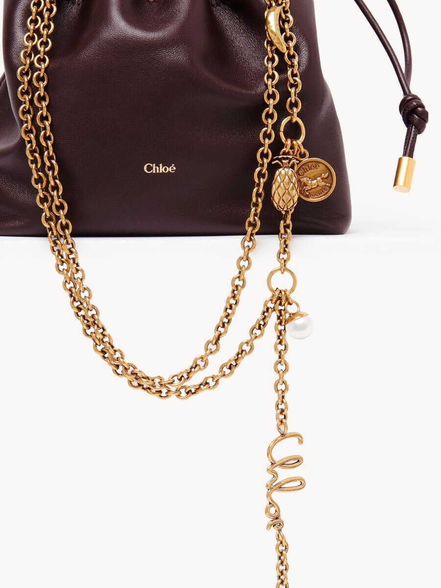 Mini sac cha&icirc;ne port&eacute; &eacute;paule Chlo&eacute; Icons en cuir lisse - 6
