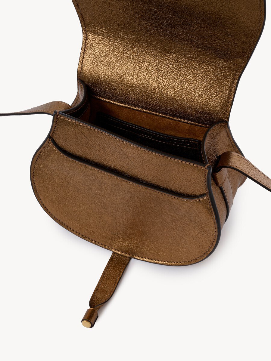 Petit sac port&eacute; &eacute;paule Marcie en cuir m&eacute;tallis&eacute; - 5