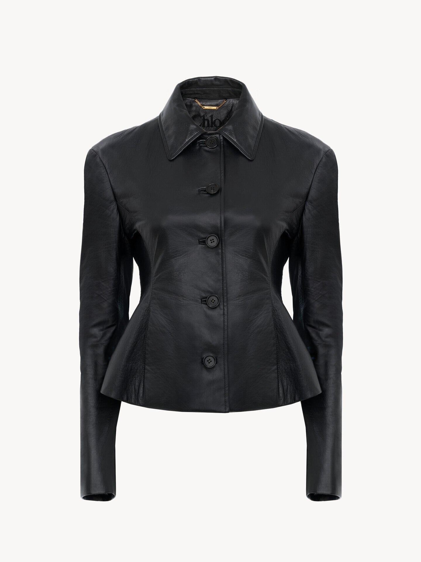 Fitted tailored jacket in leather - 2.0