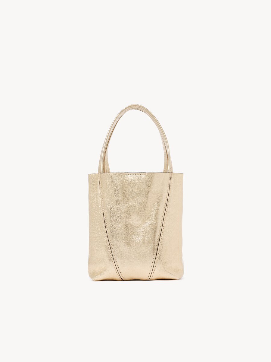 Small Chlo&eacute; Spin tote bag in metallized leather with horse charms - 7