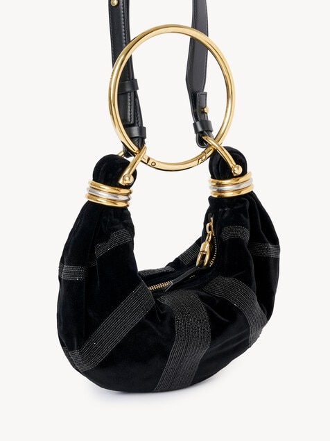 Mini sac hobo Bracelet bag en cuir velours