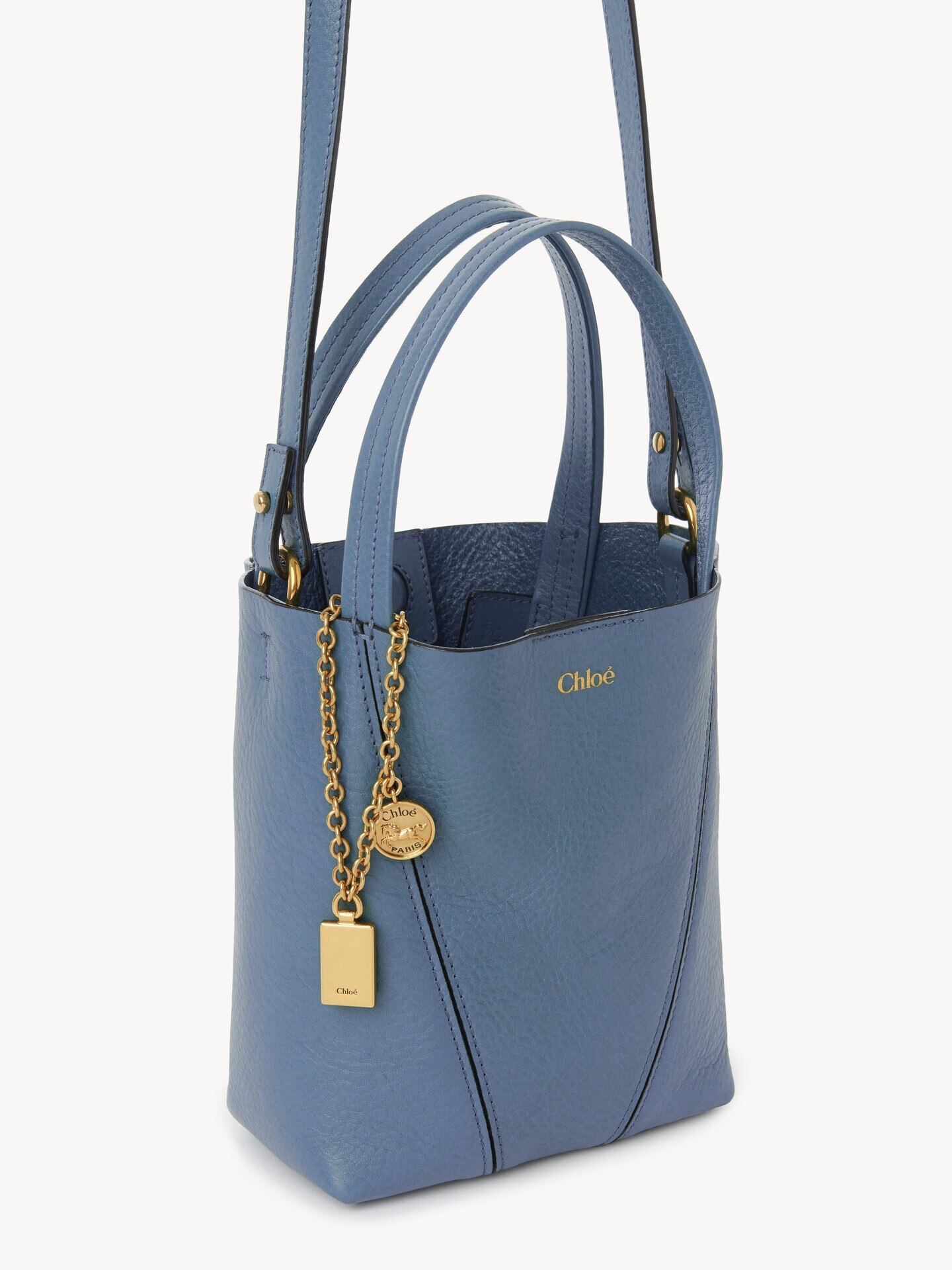 Small Chlo&eacute; Spin tote bag in grained leather - 5.0
