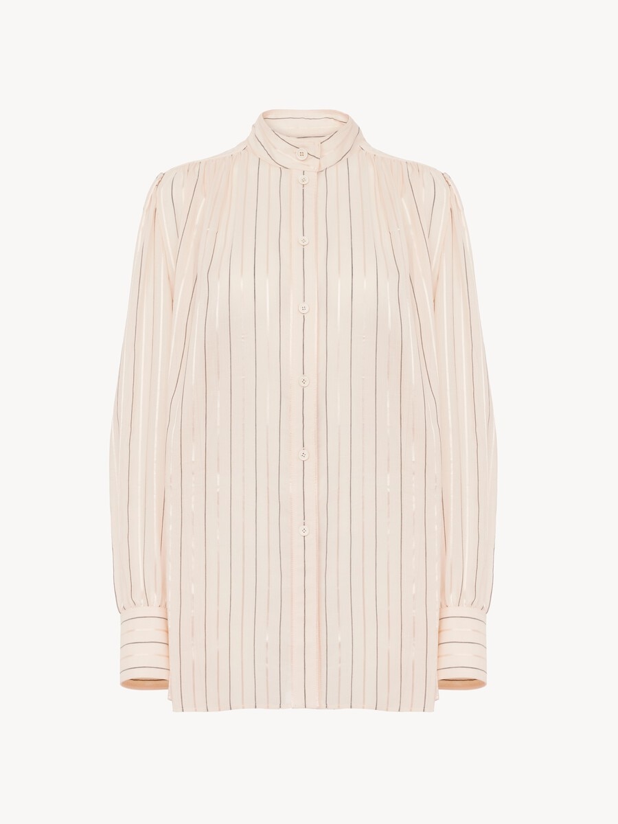 Gathered blouse in cotton & silk poplin - 2
