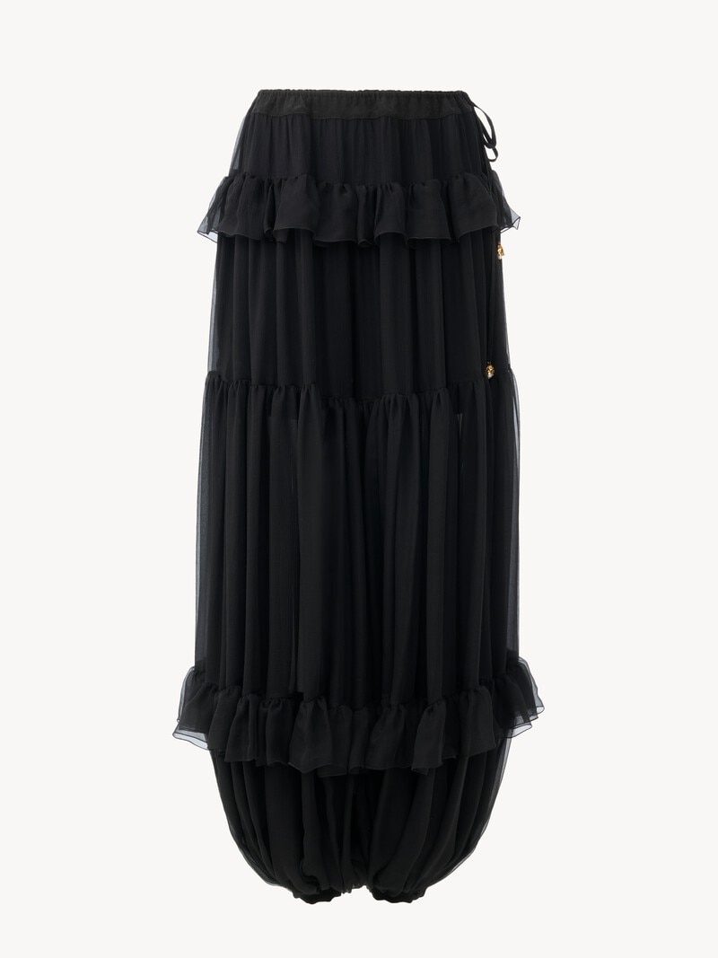 Fluid pleated pants in silk mousseline by Chloé