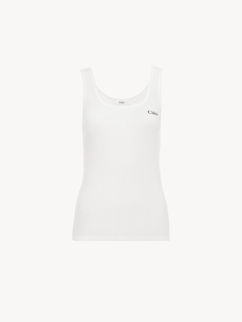 Top sans manches en jersey &agrave; logo