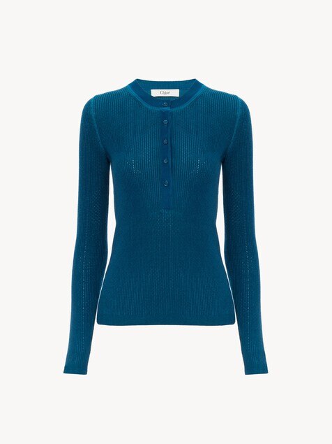 Henley shirt in a merino wool knit