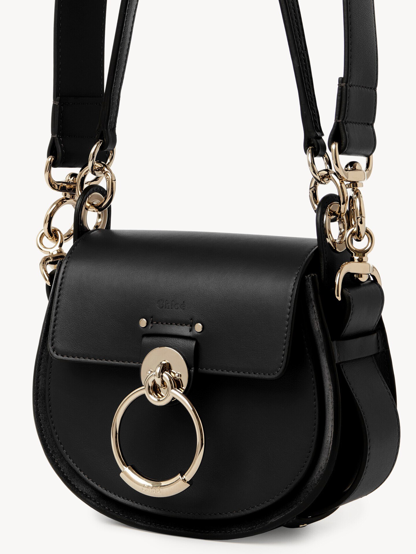 Small Tess bag in shiny & suede leather - 5