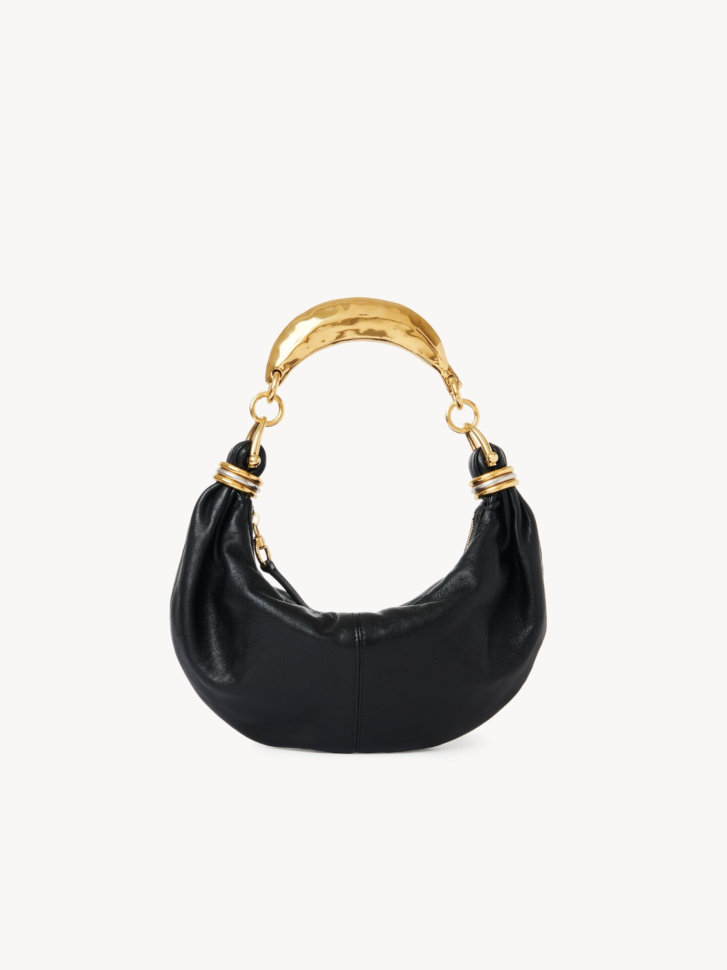 Small Bracelet Hobo Bag in grained leather - 6